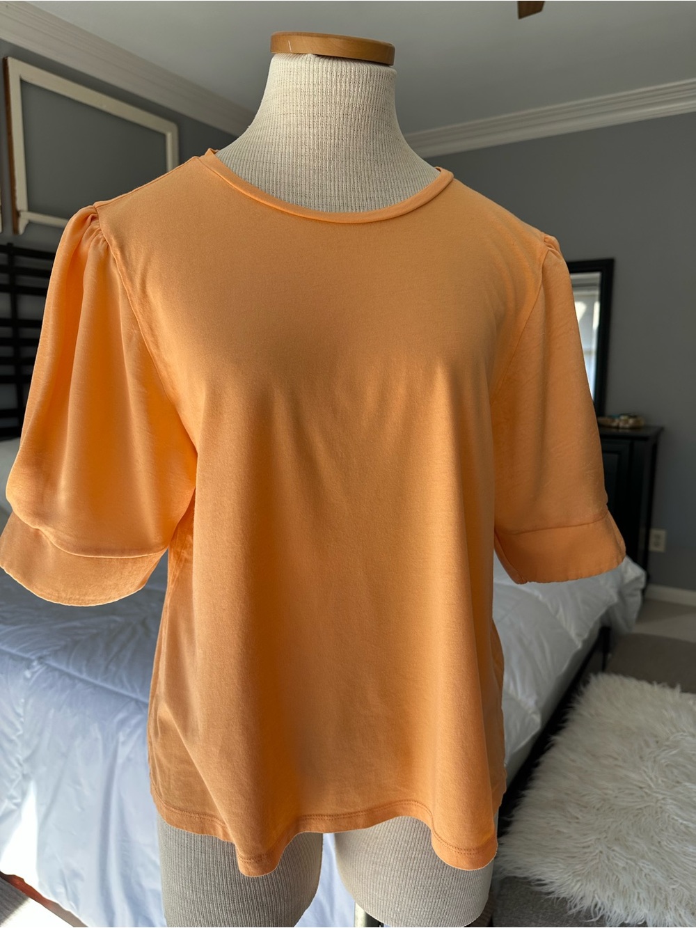 DKNY Tee Puff Short Sleeve Orange size large